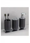 System Diş Fırçalığı Siyah/Krom Renk 143X75X75 Mm