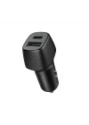 taks CP02 Duo 48W PD/QC USB-C+USB-A Araç Hızlı Şarj Aleti, Siyah 5CP02S