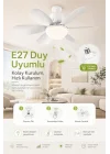 Tavan Vantilatörü Led Işık 3 Renk Işık Sıcaklığı Ayarlanabilir 3 Kademe Hız Modu Sessiz 52 Cm Çap 6 Kanat Uzaktan Kumandalı Vantilatör (Beyaz)
