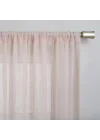 Tayla Ezilmiş Doku Yarı Şeffaf Çubuk Cep Perde Paneli, 127 cm x 213 cm, Pembe