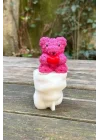 Teddy Bear Gül Dokulu Küçük Tekli Mum Kalıbı