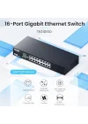 TEG1016D 16 Port 10/100/1000 Mbps Gigabit Rack-Mount Switch Metal Kasa