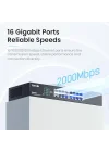TEG1016D 16 Port 10/100/1000 Mbps Gigabit Rack-Mount Switch Metal Kasa