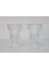 Tekli Kristal Cam Şamdan Mumluk