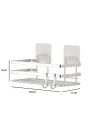 Teko-tel Yapışkanlı Kancalı 2 Adet Banyo Rafı Silver ST281H