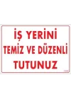 Mey İthalat® Temizlik Düzen Uyarı Levhası 25x35 KOD:1200