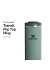 The Transit FlipTop Mug Termos 0.47 Litre - Yeşil (Hammertone Green) | Paslanmaz Çelik