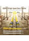 Thunderbolt 5 USB 4 2.0 Kablosu için 80 Gb/s 3.3FT 120Gbpsye kadar Bant Genişliği Arttırma Çift 8K/4K Ekran 240W PD 3.1 Hızlı Şarj Gelecek Adonis Mac mini M4 Pro MacBook Pro16 iPhone, Sarı