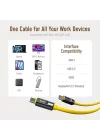 Thunderbolt 5 USB 4 2.0 Kablosu için 80 Gb/s 3.3FT 120Gbpsye kadar Bant Genişliği Arttırma Çift 8K/4K Ekran 240W PD 3.1 Hızlı Şarj Gelecek Adonis Mac mini M4 Pro MacBook Pro16 iPhone, Sarı