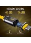 Thunderbolt 5 USB 4 2.0 Kablosu için 80 Gb/s 3.3FT 120Gbpsye kadar Bant Genişliği Arttırma Çift 8K/4K Ekran 240W PD 3.1 Hızlı Şarj Gelecek Adonis Mac mini M4 Pro MacBook Pro16 iPhone, Sarı