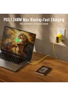 Thunderbolt 5 USB 4 2.0 Kablosu için 80 Gb/s 3.3FT 120Gbpsye kadar Bant Genişliği Arttırma Çift 8K/4K Ekran 240W PD 3.1 Hızlı Şarj Gelecek Adonis Mac mini M4 Pro MacBook Pro16 iPhone, Sarı