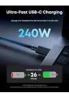 Thunderbolt 5.0 Type-C Kablo – 240W PD Hızlı Şarj, 120Gbps Veri Aktarımı, 16K 60Hz Görüntü Desteği, E-Marker Akıllı Çipli, Thunderbolt 3/4/USB4 Geriye Uyumluluklu Örgü Kablo | ZR1107