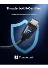 Thunderbolt 5.0 Type-C Kablo – 240W PD Hızlı Şarj, 120Gbps Veri Aktarımı, 16K 60Hz Görüntü Desteği, E-Marker Akıllı Çipli, Thunderbolt 3/4/USB4 Geriye Uyumluluklu Örgü Kablo | ZR1107