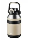 TKK Mega Boy 1500ml Pipetli/Pipetsiz Kullanım Askılı Paslanmaz Çelik Termos Matara (Bej)