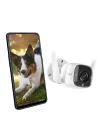 TP-Link TC65, 2K 3MP, Hareket Algılama, IP66 Su Geçirmez, 30m Gece Görüşü, Çift Yönlü Ses, Bulut/Yerel Depolama, Sesli ve Işıklı Alarm, Dış Mekan Wi-Fi/Ethernet Güvenlik Kamerası