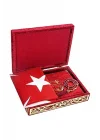 Tükiye Bayraklı Kadife Kaplı Kutu ve Kuranı Kerim Seti