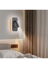 Tuvalu Dekoratif Yatak Başı Lambası Cata13 Watt Gün Işığı Çift Kademeli Baş Ucu Kitap Okuma Lambası Led Aplik Gece Lambası Siyah