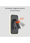 Tuvalu Dekoratif Yatak Başı Lambası Cata13 Watt Gün Işığı Çift Kademeli Baş Ucu Kitap Okuma Lambası Led Aplik Gece Lambası Siyah