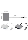 Type-c 3in1 Hdmi 4K Usb 3.0 Görüntü Veri Aktarımı Sağlar Usb Adaptör Notebook ve Macbook ile Uyumlu TC-23