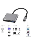 Type-c 3in1 Hdmi 4K Usb 3.0 Görüntü Veri Aktarımı Sağlar Usb Adaptör Notebook ve Macbook ile Uyumlu TC-23