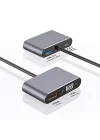 Type-C Hdmi Vga Usb 3.0 Type 4in1 Video Dönüştürücü Veri Aktarıcı Usb Adaptör Notebook ve Macbook ile Uyumlu Gri TC-26