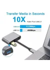 Type-C Hdmi Vga Usb 3.0 Type 4in1 Video Dönüştürücü Veri Aktarıcı Usb Adaptör Notebook ve Macbook ile Uyumlu Gri TC-26