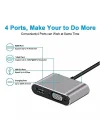 Type-C Hdmi Vga Usb 3.0 Type 4in1 Video Dönüştürücü Veri Aktarıcı Usb Adaptör Notebook ve Macbook ile Uyumlu Gri TC-26