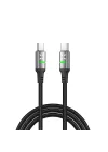 Type C Hızlı Şarj Kablosu | Type-C to Type-C 60W 480 Mpbs 2m PD Örgü Led Göstergeli X6422