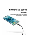 Type C Hızlı Şarj Kablosu | Type-C to Type-C 60W 480 Mpbs 2m PD Örgü Led Göstergeli X6422