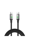 Type C Hızlı Şarj Kablosu | Type-C to Type-C 60W 480 Mpbs 2m PD Örgü Led Göstergeli X6422