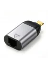 Type-C to Ethernet Çevirici Mini Adaptör - 1000 Mbpse Kadar Hız - USB-Cden RJ45 Gigabit LAN Dönüştürücü - Alüminyum Gövde - Windows/macOS/Linux Uyumlu - Tak Çalıştır