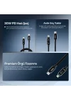 Type-C to Lightning iPhone Şarj Kablosu | 30W PD Hızlı Şarj 2m LED Örgü 480Mbps X6427