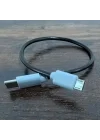 Type-C to Mikro USB Kablosu, USB Tip C - Mikro B OTG Kablosu Erkek - Erkek Şarj Veri İletimi, 25 Santimetre Kablo (ZR796-25cm Kablo)