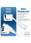Type-C to Type-C ile Uyumlu iPhone ve Samsung ile Uyumlu Hızlı Şarj ve Data Kablosu 100 cm (Siyah)