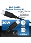Type-C to Type-C ile Uyumlu iPhone ve Samsung ile Uyumlu Hızlı Şarj ve Data Kablosu 100 cm (Siyah)