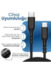 Type-C to Type-C ile Uyumlu iPhone ve Samsung ile Uyumlu Hızlı Şarj ve Data Kablosu 100 cm (Siyah)