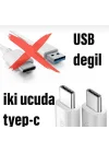 Type C to Type C Şarj Kablosu 30W 2 Metre Uzun Pd Çift Taraflı Usb C Hızlı Şarj ve Data Kablosu Beyaz