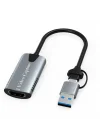 Type-c To Usb 2in1 Video Capture Yakalama Kartı Uçlu HDMI to Type-C PC Bilgisayar Video Adaptör Çevirici (HDMI aktarma için Kullanılmaz)