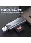 Type-C ve USB 2.0 SD-MicroSD TF Kart Okuyucu