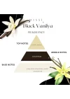 Üfleme Cam Ahşap Fitilli Black Vanilya Vegan Mum (140 gr)