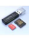 USB 2.0 SD ve Micro SD Hafıza Kart Okuyucu Siyah