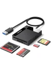 USB 3.0 4ü 1 Arada Kart Okuyucu, Siyah