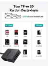 USB 3.0 TF SD Kart Okuyucu, Siyah
