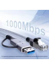 USB 3.0 & Type-C Gigabit Ethernet Adaptörü 1000 Mbps RJ45 Kablolu İnternet Dönüştürücü USB-A USB-C Uyumlu Laptop Tablet PC İçin Yüksek Hızlı Ağ Adaptörü | ZR1159