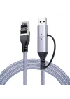 USB 3.0 & Type-C Gigabit Ethernet Adaptörü 1000 Mbps RJ45 Kablolu İnternet Dönüştürücü USB-A USB-C Uyumlu Laptop Tablet PC İçin Yüksek Hızlı Ağ Adaptörü | ZR1159