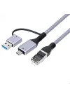 USB 3.0 & Type-C Gigabit Ethernet Adaptörü 1000 Mbps RJ45 Kablolu İnternet Dönüştürücü USB-A USB-C Uyumlu Laptop Tablet PC İçin Yüksek Hızlı Ağ Adaptörü | ZR1159