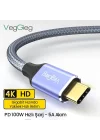 USB 3.1 Type-C PD 100W 5A 10Gbps 4K 60Hz Destekli Kablo 1 Metre