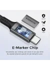 USB 4.0 40GBPS USB C Veri Kablosu, 240W USB C Şarj Kablosu, 8K@60hz 4K@240Hz 2K@360Hz Thunderbolt 4 Görüntü Kablosu, MacBook, Monitör, Docking İstasyonu, iPhone ile Uyumlu - 1 Metre