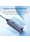 USB-A ve Type-C 2.5G Gigabit Ethernet Dönüştürücü Adaptör