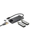 USB-C 3.1 Adaptör,2xUSB-A,1xUSB-C,1xHDMI,1xEtherne